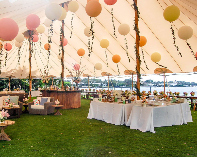 Miami Event design services: tented wedding reception